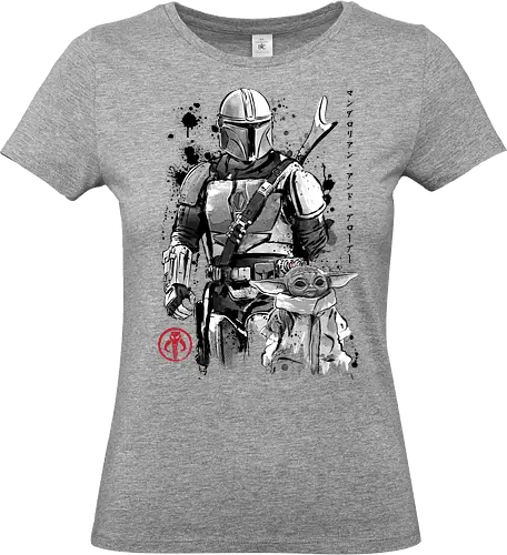 The bounty hunter and the child sumi e - series, television, bounty hunter, Bounty Hunter, japanese art, japan, sumi e - Standard T-Shirt (Frauen)