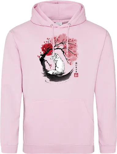 White kitsune sumi e