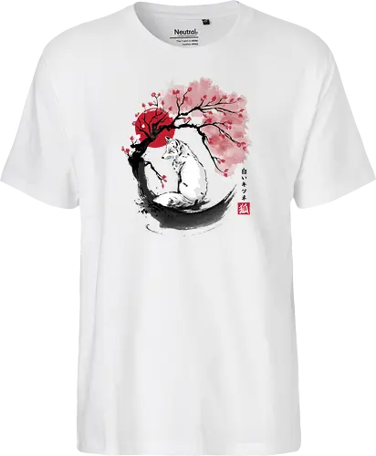 White kitsune sumi e