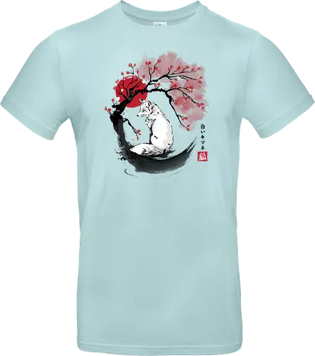 White kitsune sumi e