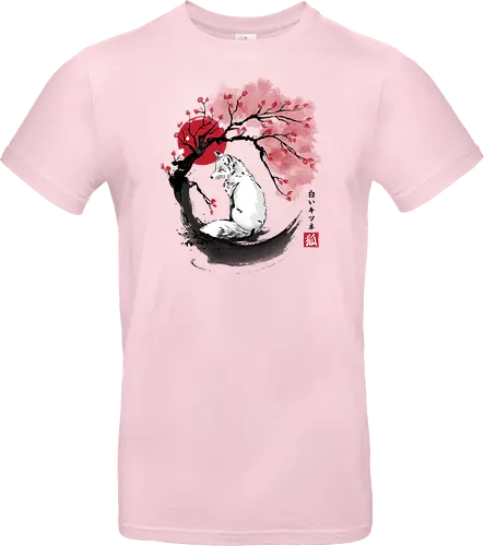 White kitsune sumi e