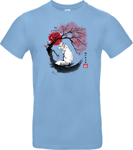 White kitsune sumi e