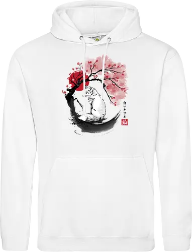 White kitsune sumi e