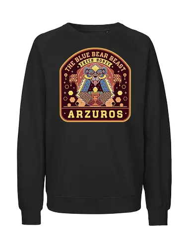 Arzuros Honey Emblem - arzuros, hunting, monster hunter stories 3, monster hunter world, gamer, gaming, video games, iceborne, palico, wyvern, felyne, monster hunter rise, monster hunter wilds, pukei pukei - Fairtrade Sweatshirt