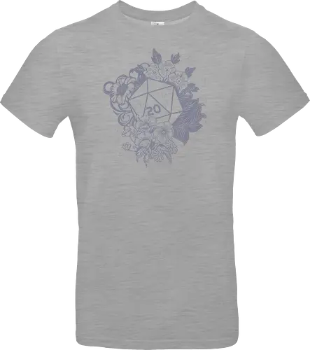 D20 Linocut - D20, Pen & Paper, Rollenspiel, Nerd, Pathfinder, Cthulu, Floral, Pen and Paper, Würfelspiele, Boardgames, Brettspiele, Fantasy, Drachen - Standard T-Shirt