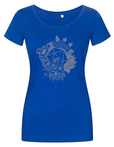 D20 Linocut - D20, Pen & Paper, Rollenspiel, Nerd, Pathfinder, Cthulu, Floral, Pen and Paper, Würfelspiele, Boardgames, Brettspiele, Fantasy, Drachen - Damen T-Shirt
