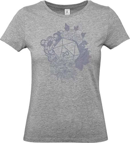 D20 Linocut - D20, Pen & Paper, Rollenspiel, Nerd, Pathfinder, Cthulu, Floral, Pen and Paper, Würfelspiele, Boardgames, Brettspiele, Fantasy, Drachen - Standard T-Shirt (Frauen)