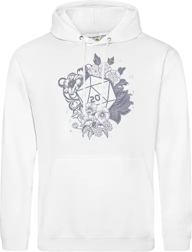 D20 Linocut - D20, Pen & Paper, Rollenspiel, Nerd, Pathfinder, Cthulu, Floral, Pen and Paper, Würfelspiele, Boardgames, Brettspiele, Fantasy, Drachen - Standard Hoodie