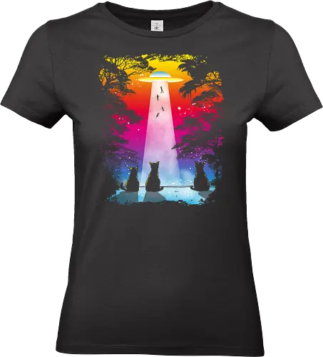 Good bye humans - cats, funny, ufos, aliens, human abduction, cats lovers - Standard T-Shirt (Frauen)
