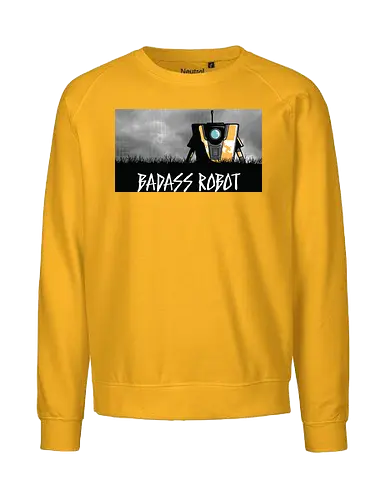 Badass Roboter - Claptrap Gaming - Claptrap Kunst, Gaming, Badass Roboter, Planet Pandora, Geek Kleidung, Gamer T-Shirt, Gearbox Software, Nerd Humor, minimalistischer Streetwear, Geek Geschenk, Claptrap Shirt, Looter Shooter, minimalistische Spiel Kunst, charismatischer Roboter, Gamer Kultur - Fairtrade Sweatshirt