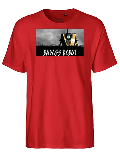 Badass Roboter - Claptrap Gaming - Claptrap Kunst, Gaming, Badass Roboter, Planet Pandora, Geek Kleidung, Gamer T-Shirt, Gearbox Software, Nerd Humor, minimalistischer Streetwear, Geek Geschenk, Claptrap Shirt, Looter Shooter, minimalistische Spiel Kunst, charismatischer Roboter, Gamer Kultur - Fairtrade T-Shirt