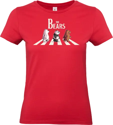 The Bears - bear, we bare bears, baby panda, panda, polar, cartoon, cartoon network, cute, abbey road, rock, music - Standard T-Shirt (Frauen)