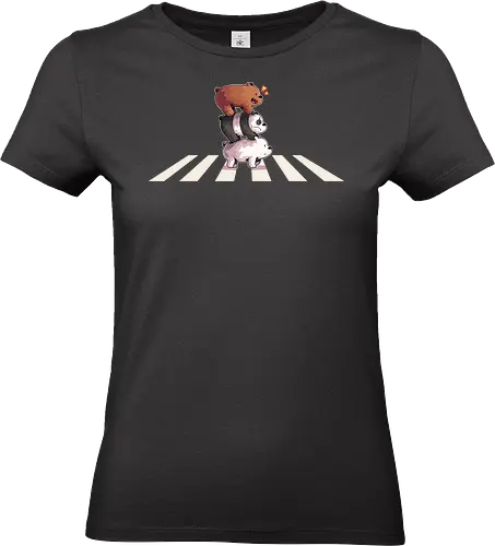 The Bear Road - bear, we bare bears, baby panda, panda, polar, cartoon, cartoon network, cute, abbey road, rock, music - Standard T-Shirt (Frauen)