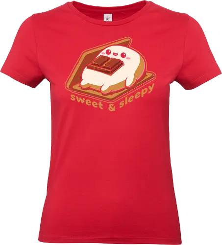 Cute Smore Sleepy - smore, autumn, winter, bonfire, chocolate, marshmallow, nature, camping, adventure, comfy, food, sleep, tired, Sweet, Cute, Fun, Funny - Standard T-Shirt (Frauen)