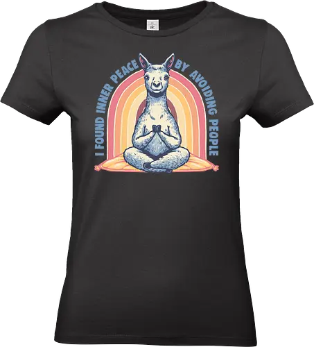 I found inner peace - Introvert, peace, funny, humor, animal, llama, sarcastic - Standard T-Shirt (Frauen)