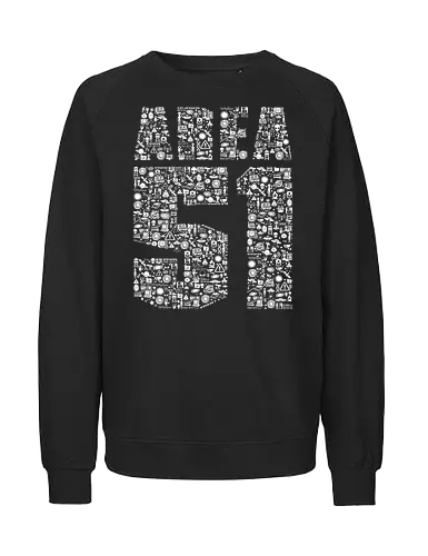 Area 51 Files - area 51, alien, conspiracy, conspiracy theory, extraterrestrial, flying saucer, geek, nerd, paranormal, retro, roswell, sci fi, science fiction, space, ufo - Fairtrade Sweatshirt