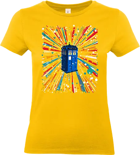 Space and time ship - Tardis, Chameleon Device, Time Lord, Gallifrey, Time And Space, Time And Space Travel, Blue Box, Mad Man In A Blue Box - Standard T-Shirt (Frauen)