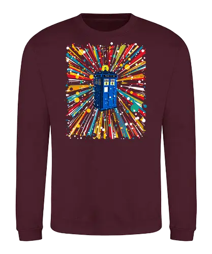 Space and time ship - Tardis, Chameleon Device, Time Lord, Gallifrey, Time And Space, Time And Space Travel, Blue Box, Mad Man In A Blue Box - Sweatshirt
