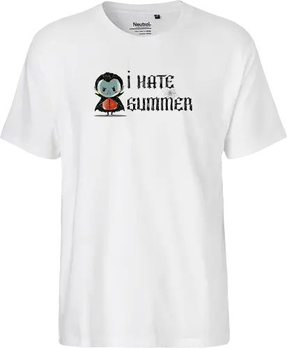 I hate summer - vampire, cute, summer, summertime, anti summer, kawai, funny - Fairtrade T-Shirt