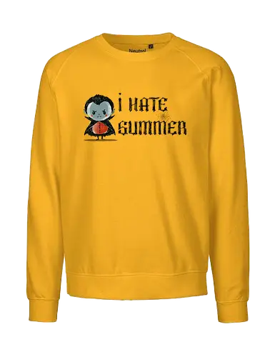 I hate summer - vampire, cute, summer, summertime, anti summer, kawai, funny - Fairtrade Sweatshirt