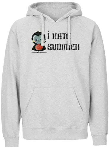 I hate summer - vampire, cute, summer, summertime, anti summer, kawai, funny - Fairtrade Hoodie