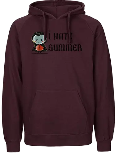 I hate summer - vampire, cute, summer, summertime, anti summer, kawai, funny - Fairtrade Hoodie