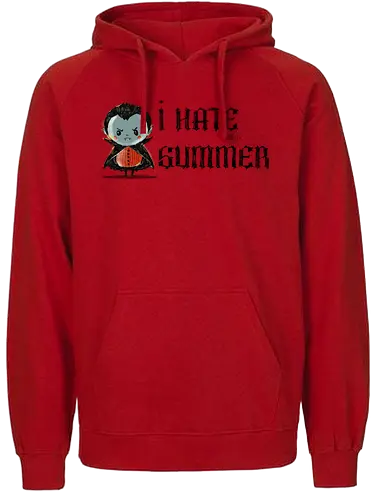 I hate summer - vampire, cute, summer, summertime, anti summer, kawai, funny - Fairtrade Hoodie