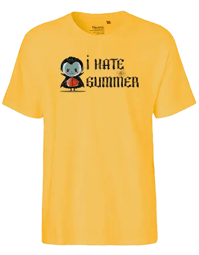 I hate summer - vampire, cute, summer, summertime, anti summer, kawai, funny - Fairtrade T-Shirt