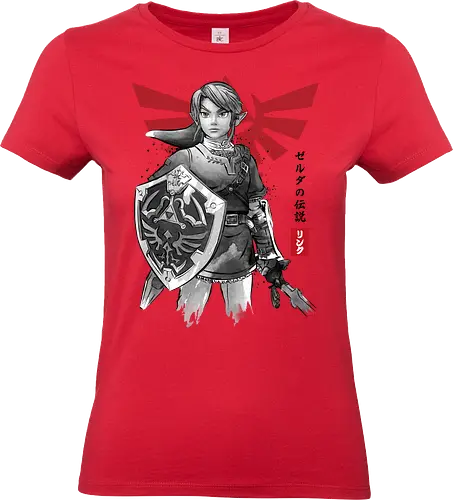 The hero sumi e - japanese art, Princess, video games, gamer, gaming, sumi e, retro, cute - Standard T-Shirt (Frauen)