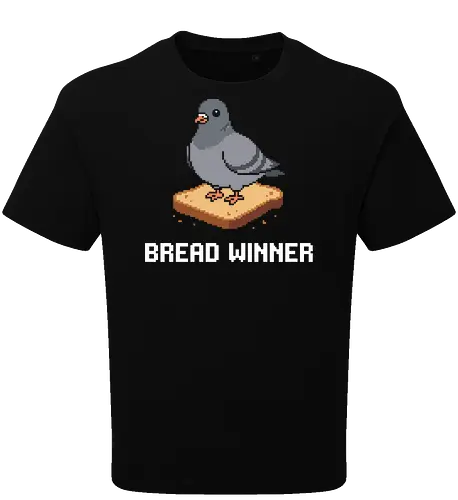 Pixel Art Pigeon on Bread - Funny Retro City Bird