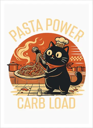 Lustige Katze Carb Load Retro Design