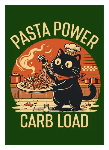 Lustige Katze Carb Load Retro Design