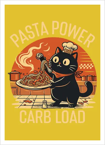 Lustige Katze Carb Load Retro Design