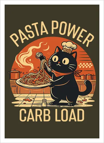 Lustige Katze Carb Load Retro Design