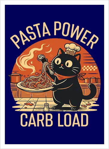Lustige Katze Carb Load Retro Design
