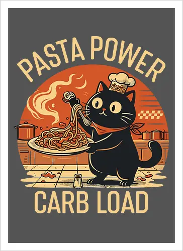 Lustige Katze Carb Load Retro Design