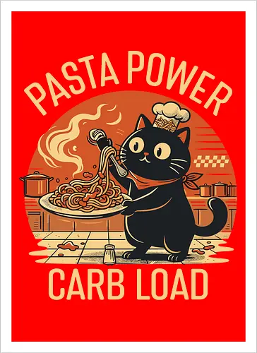 Lustige Katze Carb Load Retro Design