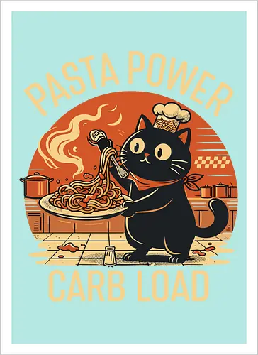 Lustige Katze Carb Load Retro Design
