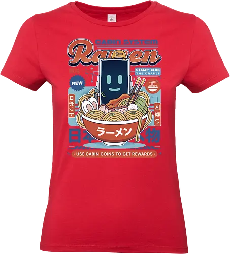 Cabin Coins Ramen Vintage - pragmata, diana, hugh, cabin coins, stamp, robot, space, gaming, gamer, video game, lunar, moon, astronaut, science fiction, ramen - Standard T-Shirt (Frauen)