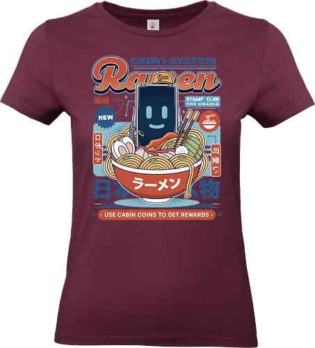 Cabin Coins Ramen Vintage - pragmata, diana, hugh, cabin coins, stamp, robot, space, gaming, gamer, video game, lunar, moon, astronaut, science fiction, ramen - Standard T-Shirt (Frauen)