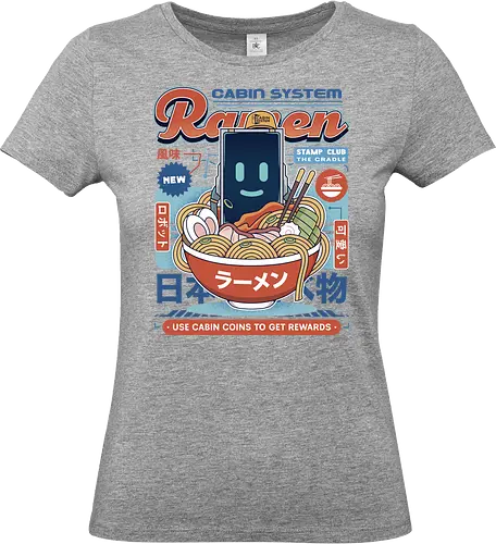 Cabin Coins Ramen Vintage - pragmata, diana, hugh, cabin coins, stamp, robot, space, gaming, gamer, video game, lunar, moon, astronaut, science fiction, ramen - Standard T-Shirt (Frauen)