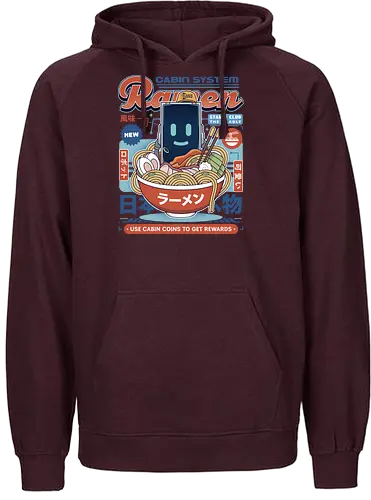 Cabin Coins Ramen Vintage - pragmata, diana, hugh, cabin coins, stamp, robot, space, gaming, gamer, video game, lunar, moon, astronaut, science fiction, ramen - Fairtrade Hoodie