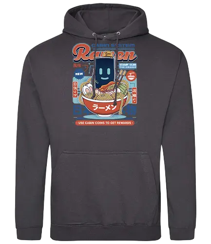 Cabin Coins Ramen Vintage - pragmata, diana, hugh, cabin coins, stamp, robot, space, gaming, gamer, video game, lunar, moon, astronaut, science fiction, ramen - Standard Hoodie