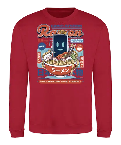 Cabin Coins Ramen Vintage - pragmata, diana, hugh, cabin coins, stamp, robot, space, gaming, gamer, video game, lunar, moon, astronaut, science fiction, ramen - Sweatshirt