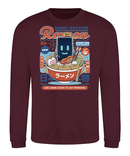 Cabin Coins Ramen Vintage - pragmata, diana, hugh, cabin coins, stamp, robot, space, gaming, gamer, video game, lunar, moon, astronaut, science fiction, ramen - Sweatshirt
