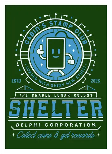 Cabin Coins Stamp Club Emblem