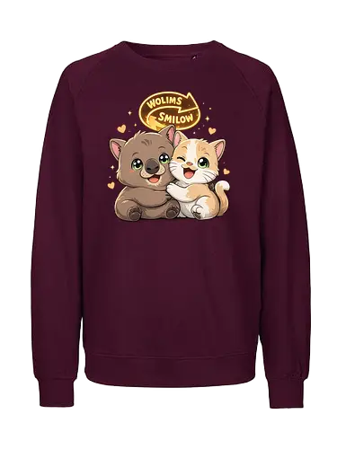 wolimS=Smilow - Smilow, wolimS, Twitch, Streamer, Katze, Wombat, Chaos, Liebe, Herz - Fairtrade Sweatshirt