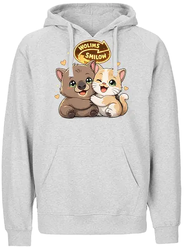 wolimS=Smilow - Smilow, wolimS, Twitch, Streamer, Katze, Wombat, Chaos, Liebe, Herz - Fairtrade Hoodie
