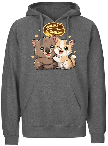 wolimS=Smilow - Smilow, wolimS, Twitch, Streamer, Katze, Wombat, Chaos, Liebe, Herz - Fairtrade Hoodie