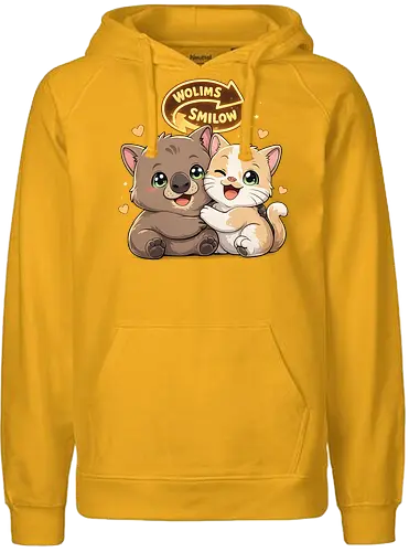wolimS=Smilow - Smilow, wolimS, Twitch, Streamer, Katze, Wombat, Chaos, Liebe, Herz - Fairtrade Hoodie